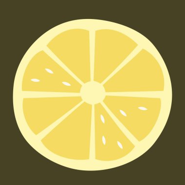 Bir dilim limon. Citrus meyvesi düz stil..