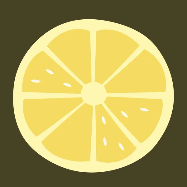 レモンのスライス フラットスタイルの柑橘類 — ストックベクタ