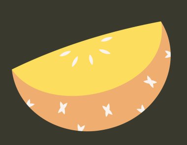 Bir dilim ananas. Düz stil tatlı meyve.