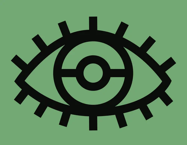 Gröna Ögon Konturstil Vackert Designelement — Stock vektor