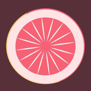 Greyfurtun yarısı. Citrus meyvesi düz stil..