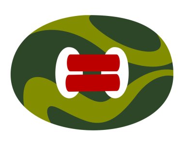 Oval düğme düz stil. Güzel dikiş ögesi.