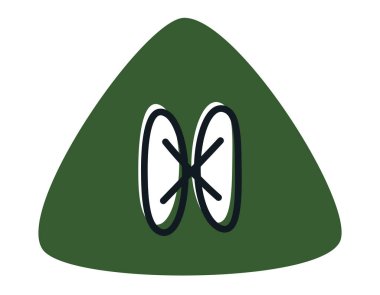 Üçgen düğme karalama stilinde. Güzel dikiş ögesi.