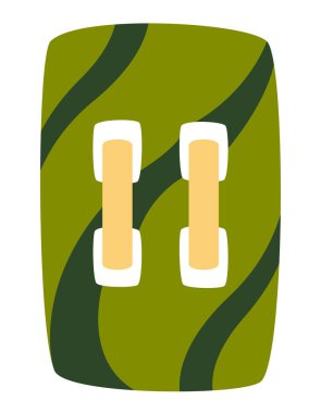 Rectangular button in flat style. Beautiful sewing item.