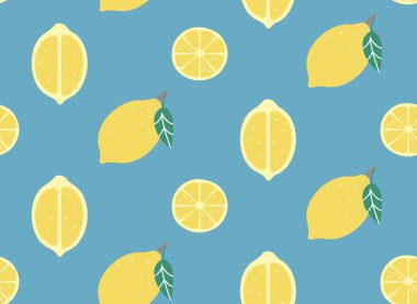 Seamless pattern with lemon. Beautiful fruit texture in flat style.