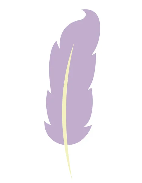 Plume Violette Dans Style Plat Bel Élément Design — Image vectorielle