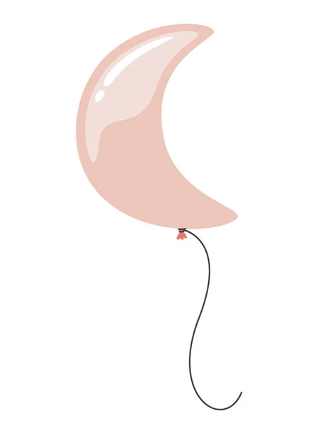 Crescent Shaped Balloon Cartoon Style Beautiful Holiday Item — Stock Vector