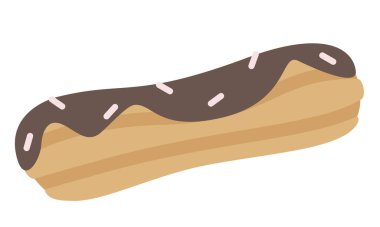 Eclair düz stil. Lezzetli hamur işleri.