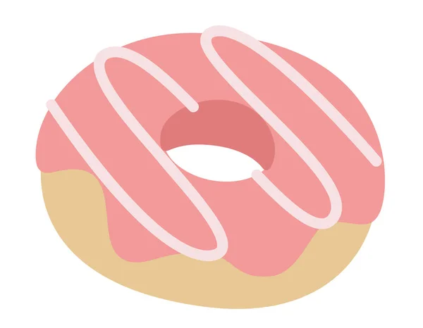 Donut Estilo Plano Deliciosos Doces — Vetor de Stock