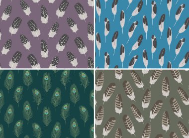 Tüyleri farklı, pürüzsüz desenler. Düz şekilli güzel doğa dokuları.