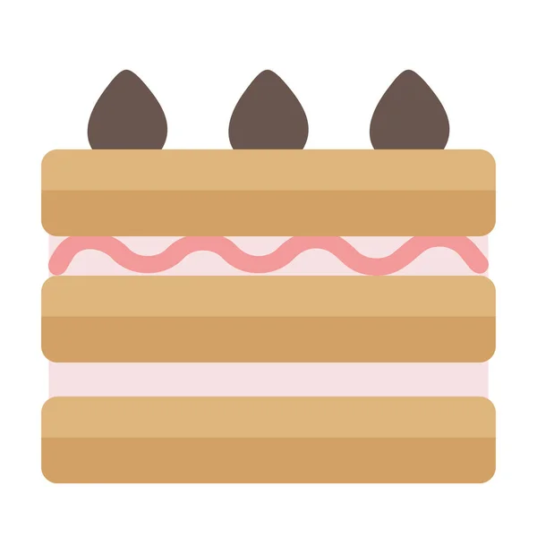 Mini Torta Lapos Stílusban Finom Sütemények — Stock Vector
