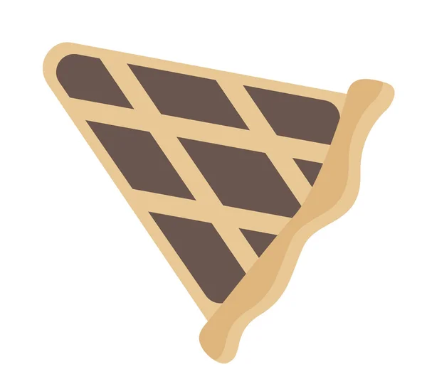 Pedaço Tarte Chocolate Deliciosos Doces Estilo Plano — Vetor de Stock