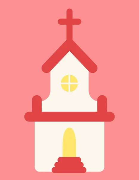Church Weddings Architecture Object Flat Style — Stockvector