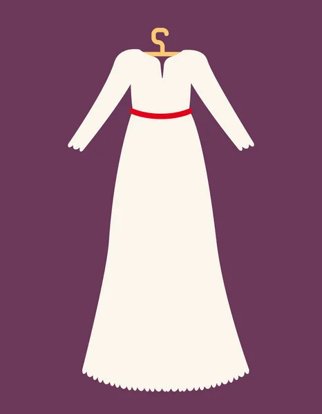 Элегантное Свадебное Платье Вешалке Красивая Одежда Плоском Стиле Векторная Графика