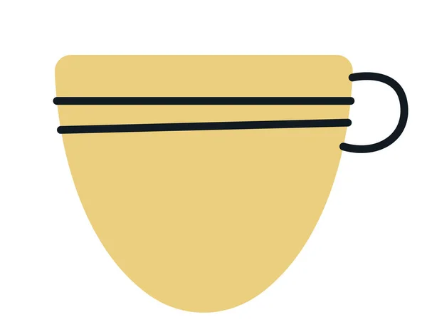 Желтая Чашка Кофе Кухонная Утварь Стиле Каракулей Стоковый вектор