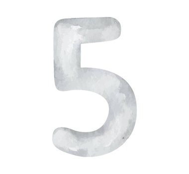 El yapımı suluboya numaralar, 123, izole edilmiş illüstrasyon.