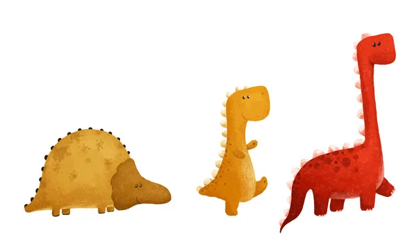 Cute Funny Color Dino Dinosaur Illustration Dino Design Childish Art — Stock Photo, Image