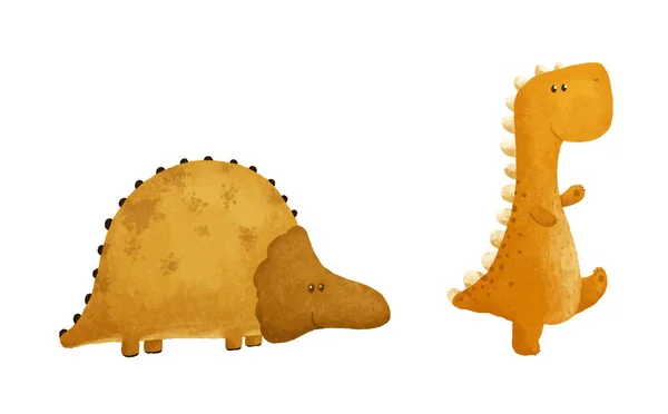 Cute Funny Color Dino Dinosaur Illustration Dino Design Childish Art — Stock Photo, Image