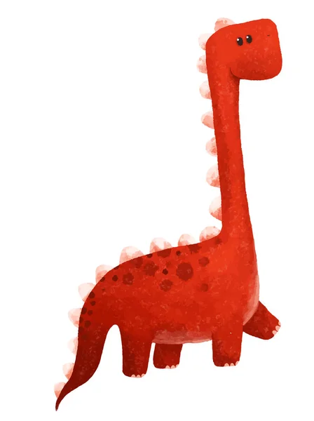 Милий Смішний Кольоровий Динозавр Ілюстрація Динозавра Дизайн Динозаврів Дитяче Мистецтво — стокове фото