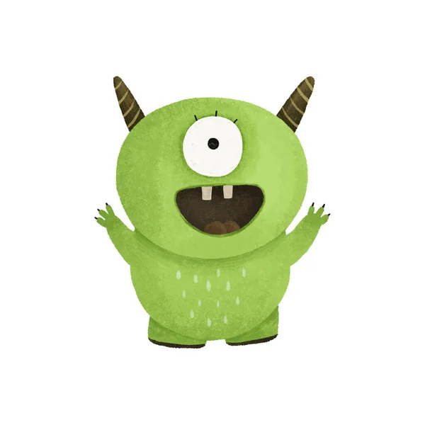 Cute Monsters Handpainted Procreate Illustration Set Kids Cartoon Character Design — Stock Photo, Image