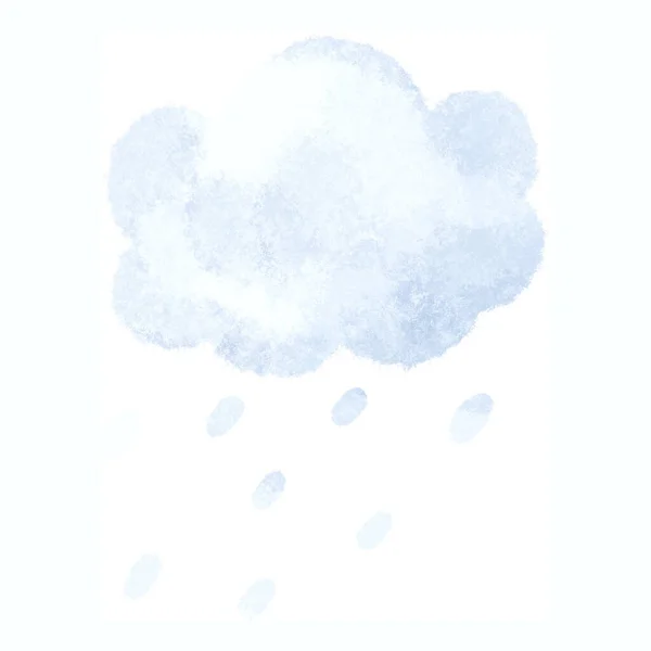 Nuage Avec Gouttes Pluie Illustration Météo Sticker Ciel — Photo