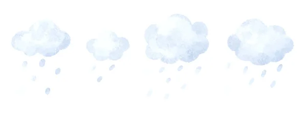 Awan Dengan Tetesan Hujan Ilustrasi Cuaca Stiker Langit — Stok Foto