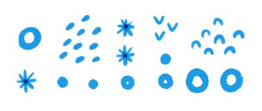 El boyası bulutlar, gökyüzü elementleri, hava durumu, sevimli çocuksu illüstrasyon, çocuk odası, tasarım, dekor. Yaz