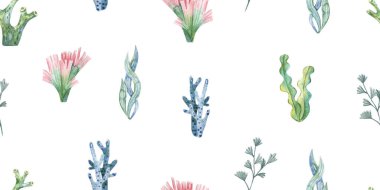 Deniz deseni. Denizcilik temasının soyut ve sonsuz bir geçmişi var. Vektör. Tasarım şablonları, kumaş, duvar kağıdı, ambalaj ve tekstil için mükemmel.