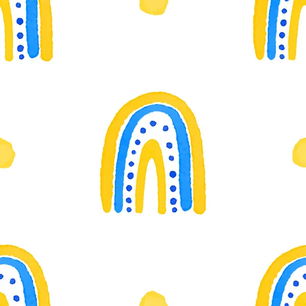 Nahtlose Abstrakte Muster Mit Handgezeichneten Regenbögen Kreativer Skandinavischer Babyhintergrund Für — Stockfoto