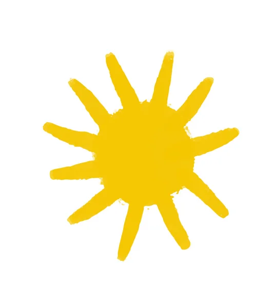 シンプルな晴れたイラストです かわいい太陽のデザインステッカー ベイビーアート孤立した崖 — ストック写真
