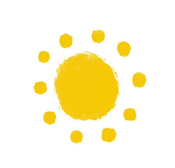 シンプルな晴れたイラストです かわいい太陽のデザインステッカー ベイビーアート孤立した崖 — ストック写真