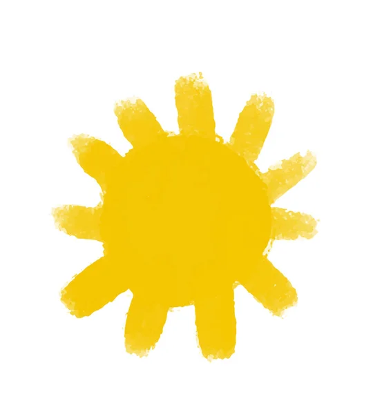 Простая Солнечная Иллюстрация Симпатичная Наклейка Солнце Детское Искусство Изолированный Клипарт — стоковое фото