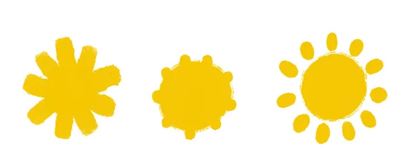 Проста Сонячна Ілюстрація Симпатичний Дизайн Сонця Наклейка Дитяче Мистецтво Ізольована — стокове фото