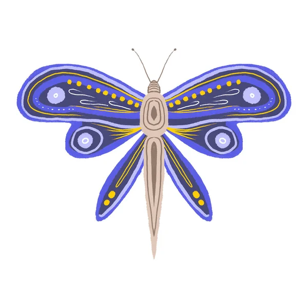 Soyut Batterfly Çizimi Zole Edilmiş Clipart — Stok fotoğraf