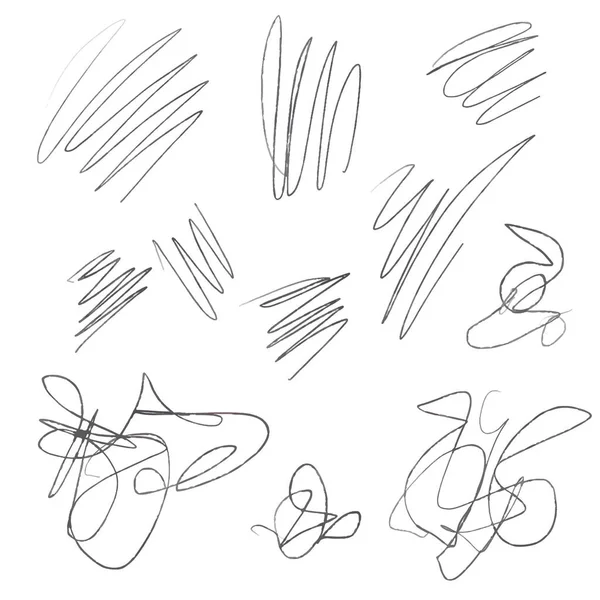 Arte Plana Simples Abstrata Desenhada Mão Com Linhas Projeto Linha — Fotografia de Stock