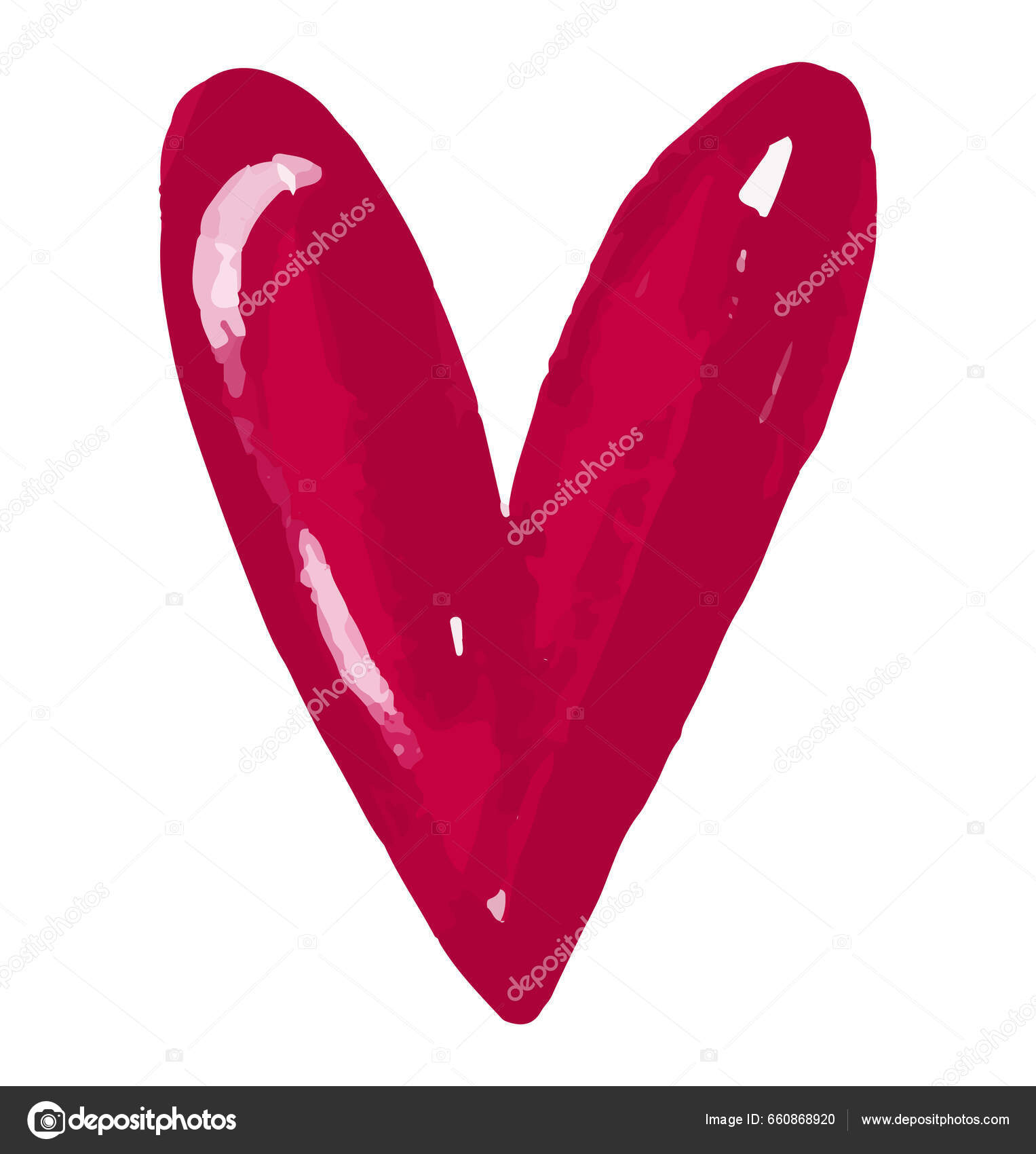 Red Brush Stroke Heart Sticker