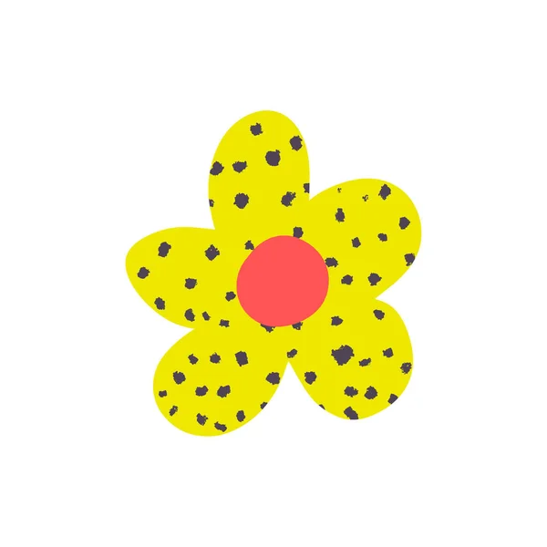 Ručně Kreslené Barevné Dětské Jednoduché Ploché Umění Květinami Skandinávském Stylu — Stock fotografie
