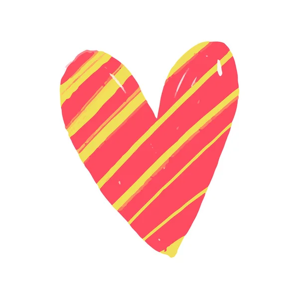 Dibujado Mano Color Infantil Simple Arte Plano Con Corazón Estilo — Foto de Stock