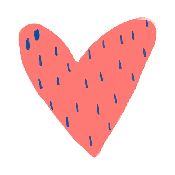 Hand Drawn Colored Childish Simple Flat Art Heart Scandinavian Style — Stock Photo, Image