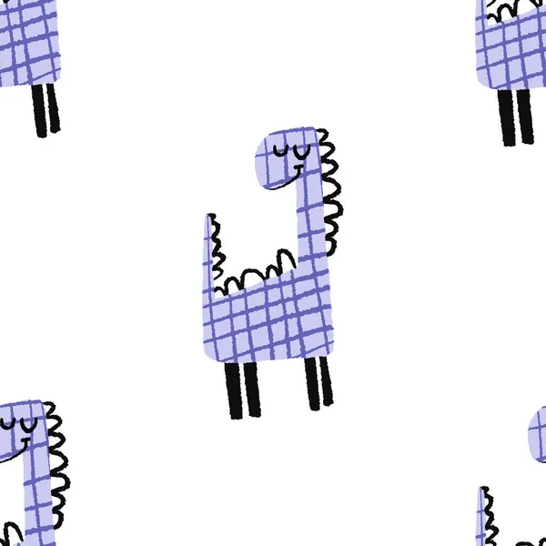 Kindlich Nahtloses Dino Muster Endloses Design Für Packpapier Mit Dinosaurier — Stockfoto