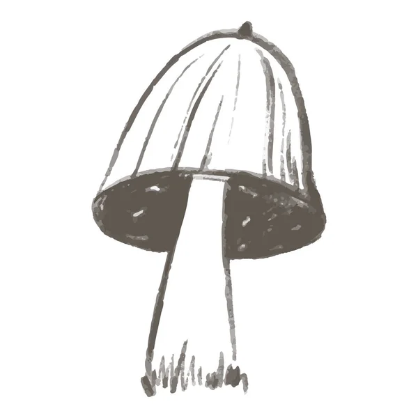 涂鸦蘑菇图解 可食蘑菇在轮廓中 简约的风格完美的卡片 派对邀请函 托儿所 黑色抽象图标 — 图库照片