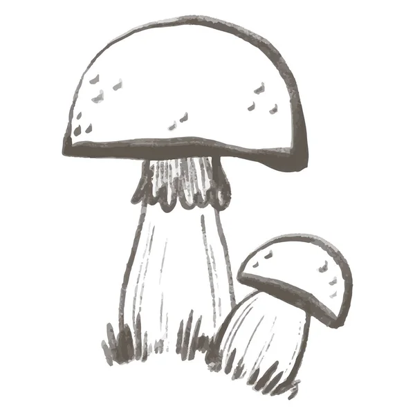 Doodle Mushroom Illustration Dible Mushroom Silhouette Minimal Style Perfect Cards — Stock Photo, Image