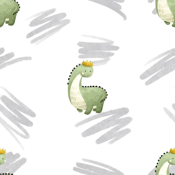 Παιδικό Μοτίβο Χωρίς Ραφή Dino Παιδικό Μοτίβο Μωρό Χαριτωμένους Δεινόσαυρους — Φωτογραφία Αρχείου
