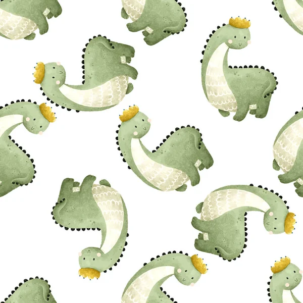 Childish Seamless Dino Pattern Kids Baby Pattern Cute Dinosaurs Seamless — Stock Photo, Image