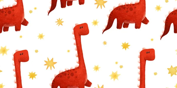 Παιδιά Χωρίς Ραφή Μοτίβο Αστεία Χρωματιστά Dinos Δεινόσαυρος Ατελείωτες Κλωστοϋφαντουργίας — Φωτογραφία Αρχείου