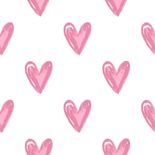 Hermoso Fondo Sin Costuras Con Corazones Rosados Día San Valentín —  Fotos de Stock