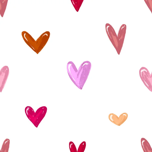 Bellissimo Sfondo Senza Soluzione Continuità Con Cuori Rosa San Valentino — Foto Stock