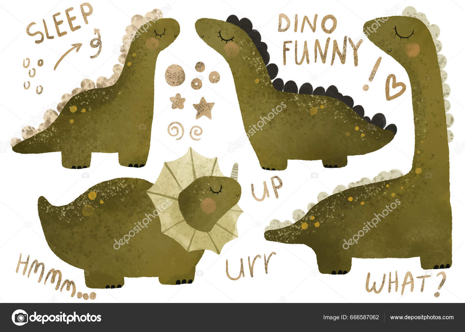 Dino Verde Ilustração Dinossauro Clipart Isolado Cartão Infantil Com Rex  fotos, imagens de © light_bird #666587062