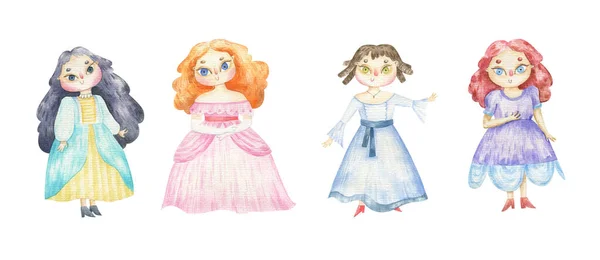 Ručně Malovaná Princezna Ilustrace Královská Rodina Roztomilé Dětské Klima Královské — Stock fotografie