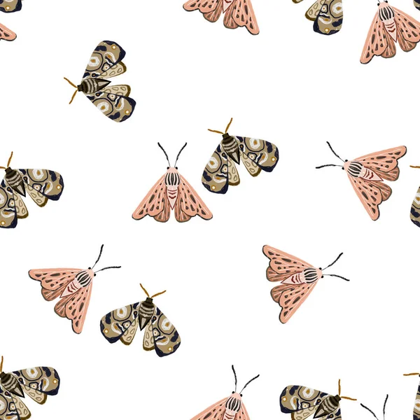 Pintado Mano Patrón Inconsútil Colorido Con Batterflies Fondo Mosca Lindo — Foto de Stock